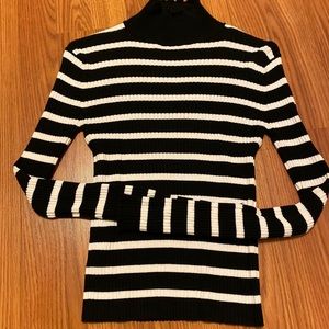 Zara Knit Striped Sweater, Hight neck.